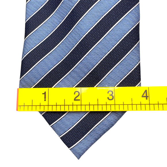 Bella Moda 100% Silk Dress Tie Bold Classic Stripe Pattern 60" 3.75" - Picture 8 of 10